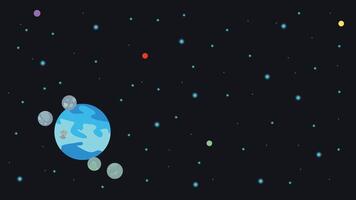illustration of a blue planet in a calm space vector