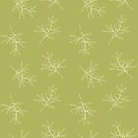 Olives fruits, light outline olive branches pattern on pistachio background. vector