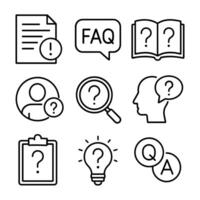 Questions FAQs and problemsolving icons icon illustration element vector