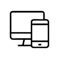 Computer and phone represent responsive design icon illustration element vector