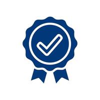 Verification badge depicting assurance and completion icon illustration element vector