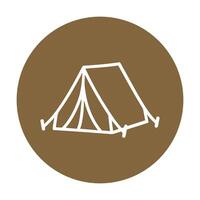 Minimalist tent within a circle emblem icon illustration element vector