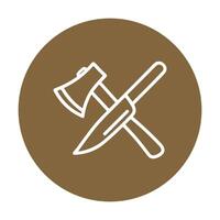 Crossed tools on circle background icon illustration element vector