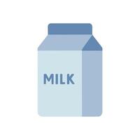Milk carton with MILK printed in blocky sansserif font on the front panel vector