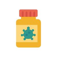 Yellow bottle with a red lid features a virus symbol on its label vector