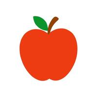 Luscious red apple with a green leaf illustration design element vector