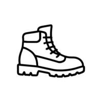 Outlined hiking boot with laces illustration design element vector