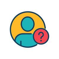 Confused profile icon with question mark icon illustration element vector