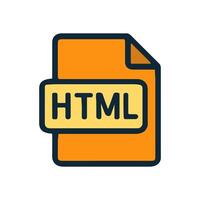 HTML file icon bright colors icon illustration element vector