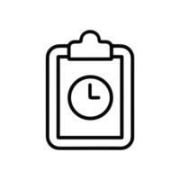 Scheduled task on clipboard with clock illustration design element vector