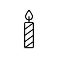 Striped candle with teardrop flame illustration design element vector