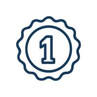First place badge with scalloped edge illustration design element vector