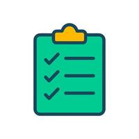 Completed checklist document tasks finished icon illustration element vector