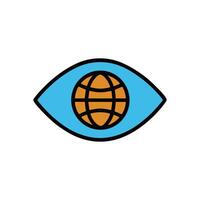 Eye with globe world vision icon illustration element vector