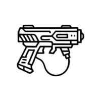 Sleek Futuristic Gun with Attached Cord illustration design element vector