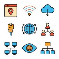 Network icons depict interconnectedness and communication icon illustration element vector