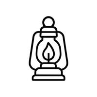 A classic lantern with a burning flame illustration design element vector