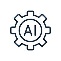 AI Mechanism Cogwheel Symbolizing Artificial Intelligence illustration design element vector