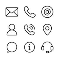 Contact icons showcasing diverse communication methods illustration design element vector
