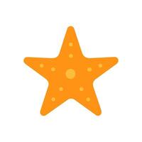 Orange starfish with round spots evenly spaced centered on a white backdrop vector