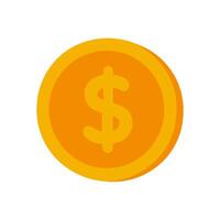 A golden coin displays value illustration design element vector