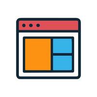 Website interface with block elements icon illustration element vector