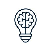 Brainstorming idea Lightbulb brain innovation illustration design element vector