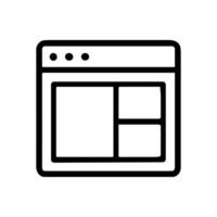 Simplified website layout with divided sections icon illustration element vector