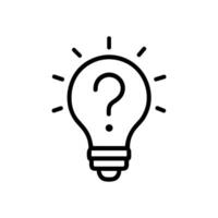 Lightbulb with question shining brightly icon illustration element vector