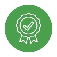 Guaranteed quality seal with ribbon icon illustration element vector