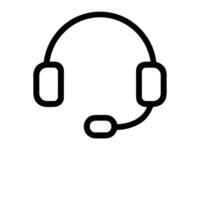 Call center headset providing customer support illustration design element vector