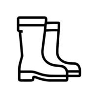 Pair of simple outline rainboots icon illustration element vector