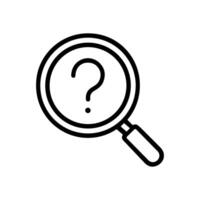 Question mark under a magnifying glass icon illustration element vector
