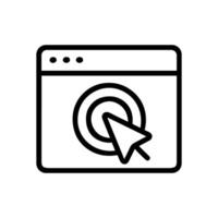 Website with click target indicator illustration design element vector