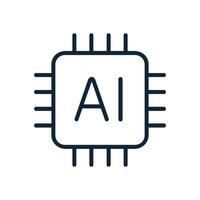 An artificial intelligence microchip illustration design element vector