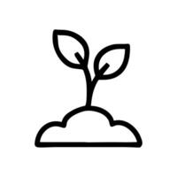 Sproutling emerging from soil growth icon illustration element vector
