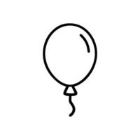 Festive single balloon with curled string illustration design element vector
