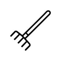 Rake tool with curved tines icon illustration element vector