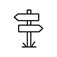 Crossroads Direction sign with grass below illustration design element vector