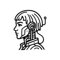 Cybernetic being gazes forward intently illustration design element vector