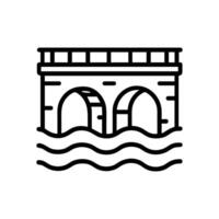 River bridge with two arches illustration design element vector