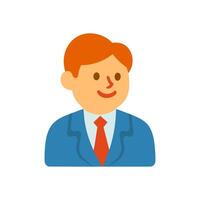 Smiling cartoon executive with red tie illustration design element vector