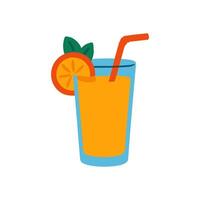 Refreshing orange juice with garnish illustration design element vector