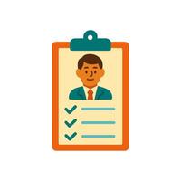 Job application with candidate portrait completed illustration design element vector