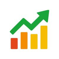 Upward trending bar graph icon illustration design element vector