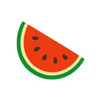 Watermelon slice with dark seeds illustration design element vector
