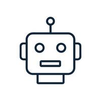 Square robotic face with simple features illustration design element vector