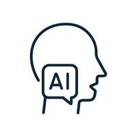 Thinking AI Mind Conceptual Artificial Intellect illustration design element vector
