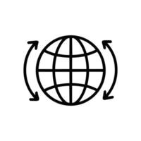 Rotating world globe for international business icon illustration element vector