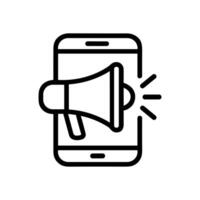 Smartphone with loudspeaker broadcasting message illustration design element vector